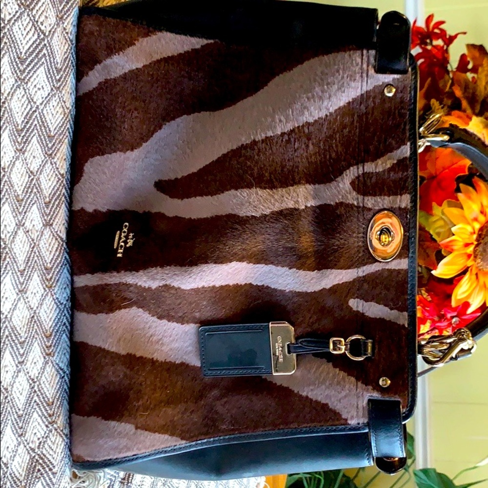 Authentic Coach animal print purse